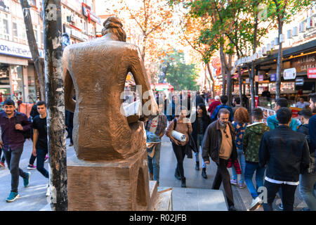 Ankara, Turkey/October 29 2018:  'Human rights monument' on Kizilay Yuksel Street. Yuksel Street is a popular tourist destination in Ankara Stock Photo