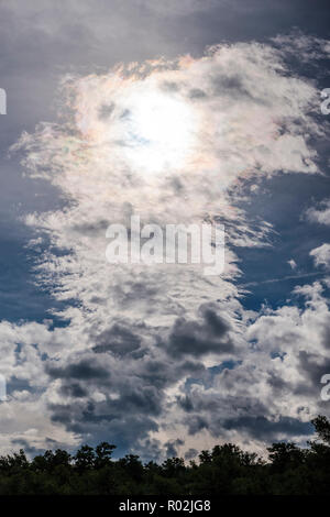 Unusual sun & cloud formations in central Colorado; USA Stock Photo