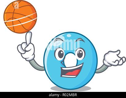With basketball the number zero on the character Stock Vector