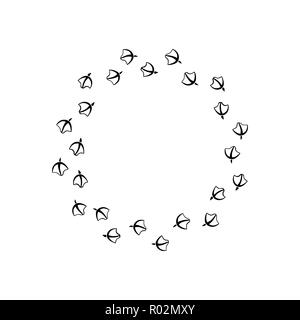 Duck foot prints. Vector illustration. Bird walkway. Stock Vector