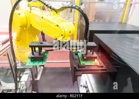 automated manufacturing soldering and assembly pcb board Stock Photo