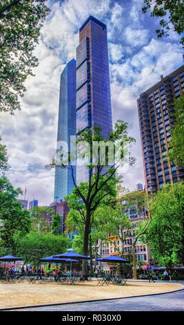 New York City, USA, May 2018, view of Madison Square Park with modern skyscrapers in the background Stock Photo
