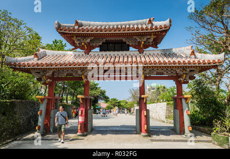 Okinawa / Japan - October 9, 2018: Shurijo Castle served as the proud and dignified center of Ryukyu Kingdom and its politics, foreign affairs and cul Stock Photo