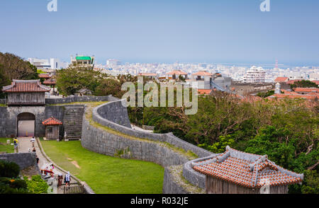 Okinawa / Japan - October 9, 2018: Shurijo Castle served as the proud and dignified center of Ryukyu Kingdom and its politics, foreign affairs and cul Stock Photo