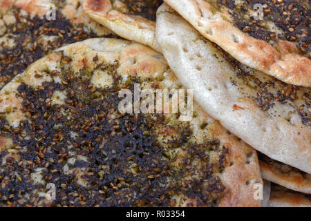 Backed Pita with zatar Stock Photo