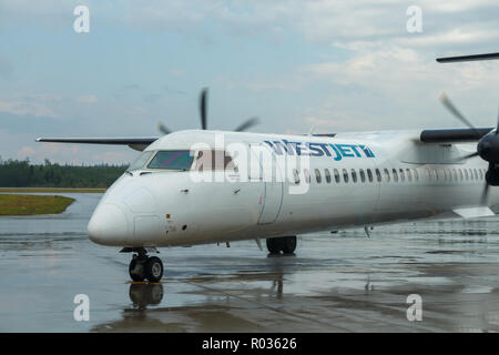 Prince George, Circa 2018 - Westjet Bombadier Dash 8 at Prince Geroge Airport Stock Photo