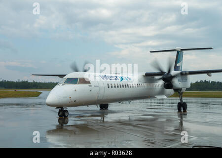 Prince George, Circa 2018 - Westjet Bombadier Dash 8 at Prince Geroge Airport Stock Photo