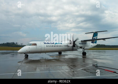 Prince George, Circa 2018 - Westjet Bombadier Dash 8 at Prince Geroge Airport Stock Photo