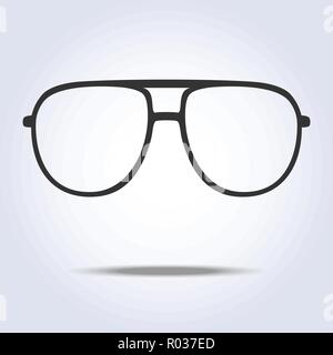 Glasses icon symbol on gray color background Stock Vector