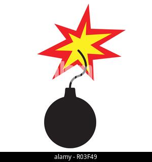 Bomb icon flat style isolated on white Stock Vector