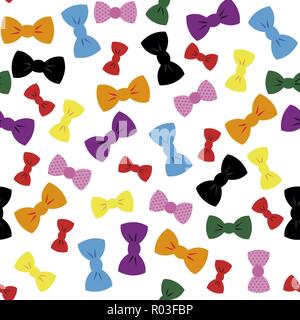 Bow ties art seamless bright wallpaper repeat pattern Stock Vector