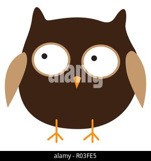 Crazy funny owl hand drawn Stock Vector