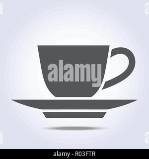 Coffee cup and plate icon Stock Vector