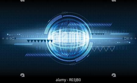 Vector abstract technological hexagon display interface background ...