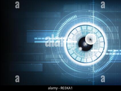 Abstract technological eye scanning id security vector background design Stock Vector