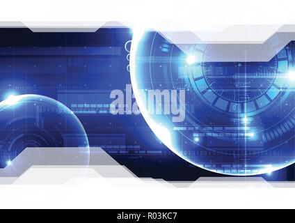 Technological future hud security light effect vector background abstract design Stock Vector