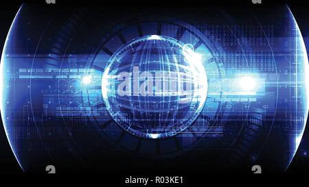 Technological global cybersecurity vector background abstract design Stock Vector