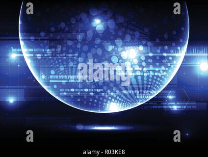Technological global security light effect vector background abstract design Stock Vector