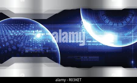 Technological global security template vector background abstract design Stock Vector