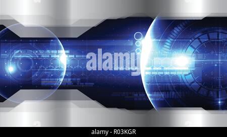 Technological space head-up diplay vector background template abstract design Stock Vector