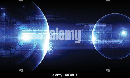 Technological space head-up diplay vector background abstract design Stock Vector