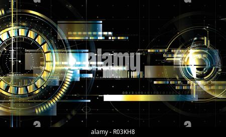 Technological space metallic hud vector background abstract design Stock Vector