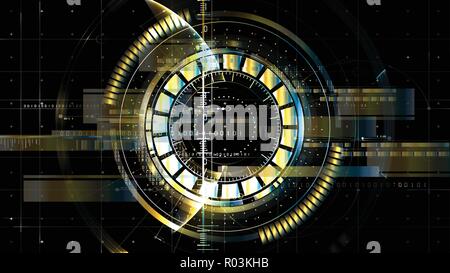 Technological space metallic middle hud display vector background abstract design Stock Vector