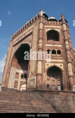 View of Buland Darwaza, Fatehpur Sikri, Agra, Uttar Pradesh, India, Asia Stock Photo