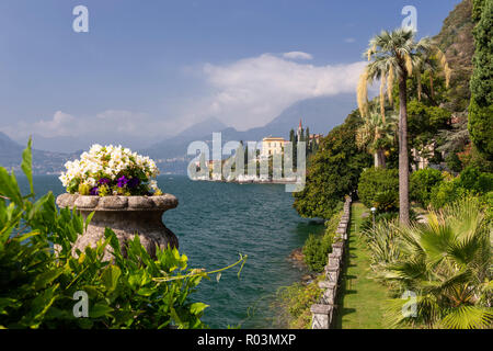 Gardens and buildings of Villa Monastero at Varenna on Lake Como, Italy Stock Photo