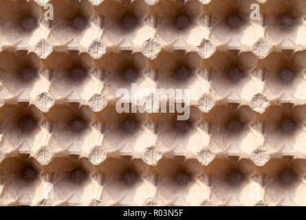 empty cardboard tray for storing eggs, top view close-up Stock Photo