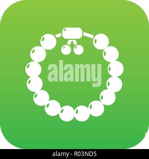Charming gemstone bracelet icon green vector Stock Vector