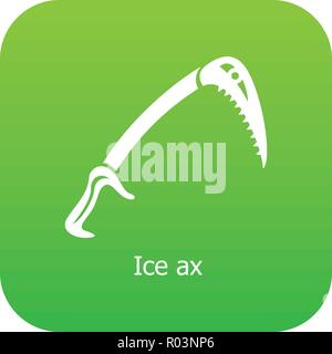 Ice ax icon green vector Stock Vector