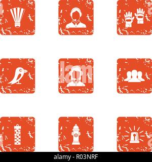 Notice icons set, grunge style Stock Vector