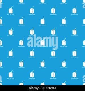 Juice box straw pattern vector seamless blue Stock Vector