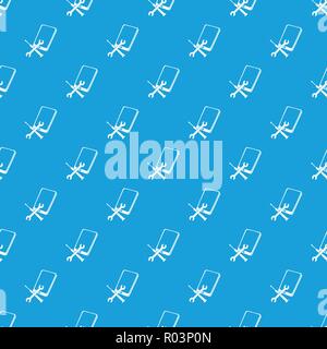 Repair smartphone pattern vector seamless blue Stock Vector