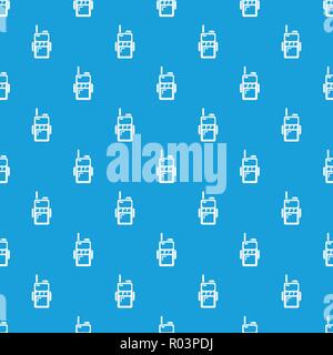 Paintball walkie talkie pattern vector seamless blue Stock Vector