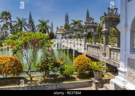 Bridge of Taman Ujung Soekasada water palace on Bali, Indonesia Stock Photo