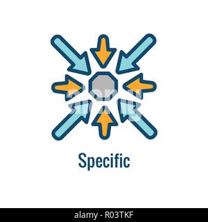 2019 SMART Goals Vector graphic w various Smart goal keywords Stock Vector