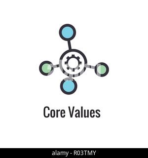 Core Values Outline - Line Icon Conveying Specific Purpose Stock Vector