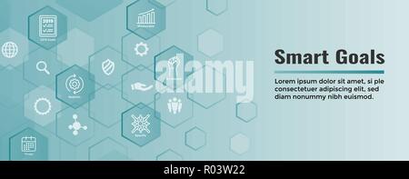 2019 SMART Goals Vector graphic w various Smart goal keywords Stock Vector