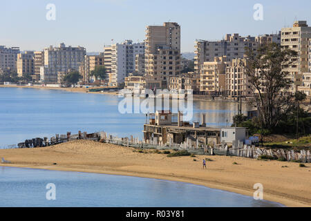 Famagusta, Turkish Republic of Northern Cyprus, Cyprus - 'Ghost Town' Varosha Stock Photo