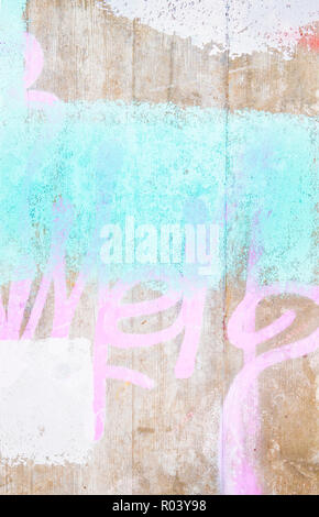 paint on concrete wall, abstract pastel colored grunge background Stock Photo