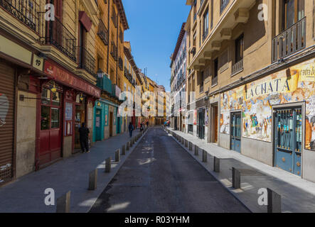 Madrid, Spain - Madrid is a wonderful display ancient buildings, narrow alley, modern infrastructures. Here in the picture a glimpse of the Old Town Stock Photo