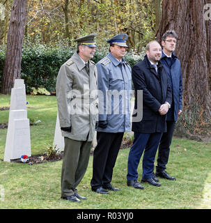 L to R: Col Jiri Niedoba Czech Embassy; Col Jan Godzeliak Slovak Embassy; Jan Brunner, Czech Embassy & Marcel Babicz, Slovak Embassy Stock Photo