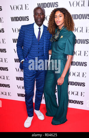Ozwald Boating and Emilia Boateng attending a special screening of Widows, held at the Tate Modern, London Stock Photo