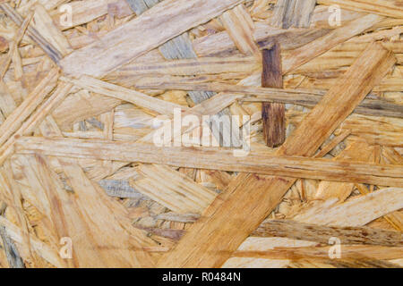 Oriented strand Board consisting of wood chips for construction Stock Photo