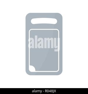 Plastic cutting board isolated on white background. Kitchen tools. Simple flat icon. Vector illustration, eps 10. Stock Vector