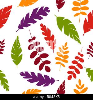 Simple leaves pattern isolated on white background.  Vector illustration,eps 10. Stock Vector
