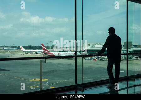 Singapore, Republic of Singapore, View Gallery in Terminal 1 of Changi Airport Stock Photo