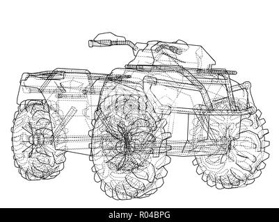 ATV quadbike concept outline. Vector Stock Vector